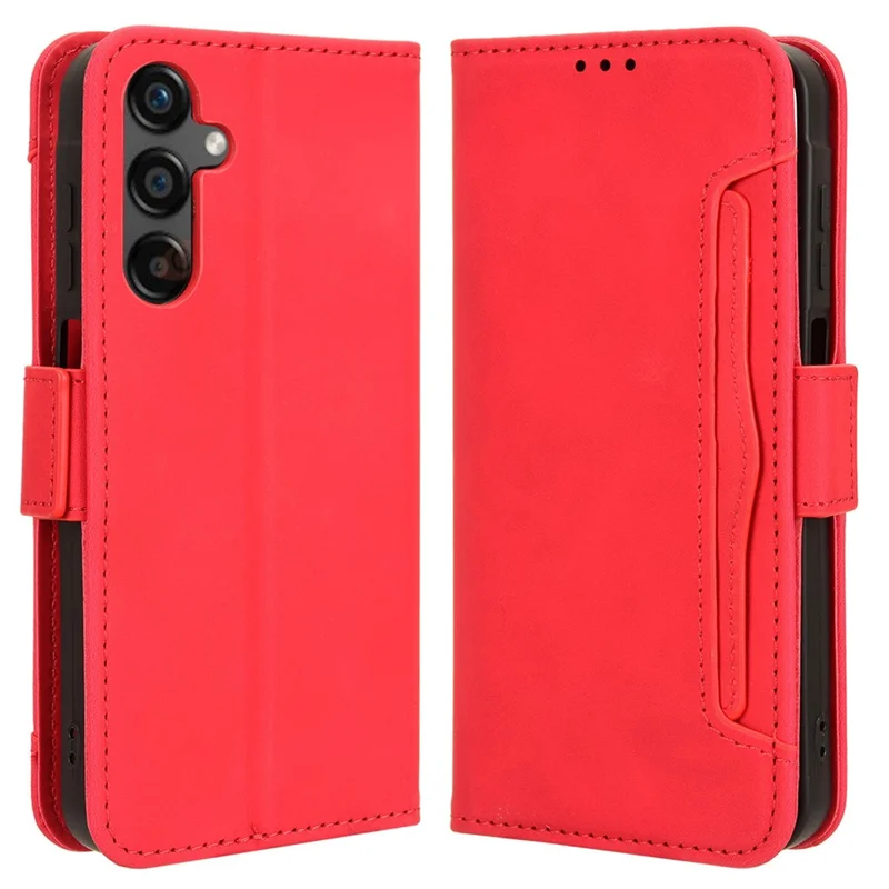 Etui do Samsung Galaxy A25 5G (Global) (161,0 x 76,5 x 8,3 mm), etui skórzane z funkcją portfela i podstawką odporno na zarysowania – czerwony kolor