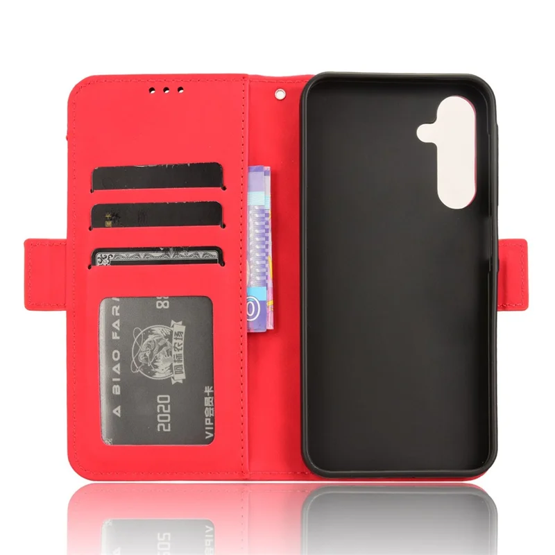 Etui do Samsung Galaxy A25 5G (Global) (161,0 x 76,5 x 8,3 mm), etui skórzane z funkcją portfela i podstawką odporno na zarysowania – czerwony kolor