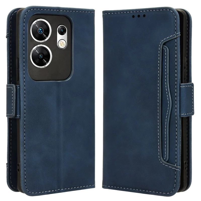 For Infinix Zero 30 4G X6731B Case Anti-Drop PU Leather Wallet Phone Cover with Multiple Card Slots - Blue