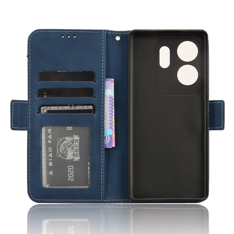 For Infinix Zero 30 4G X6731B Case Anti-Drop PU Leather Wallet Phone Cover with Multiple Card Slots - Blue
