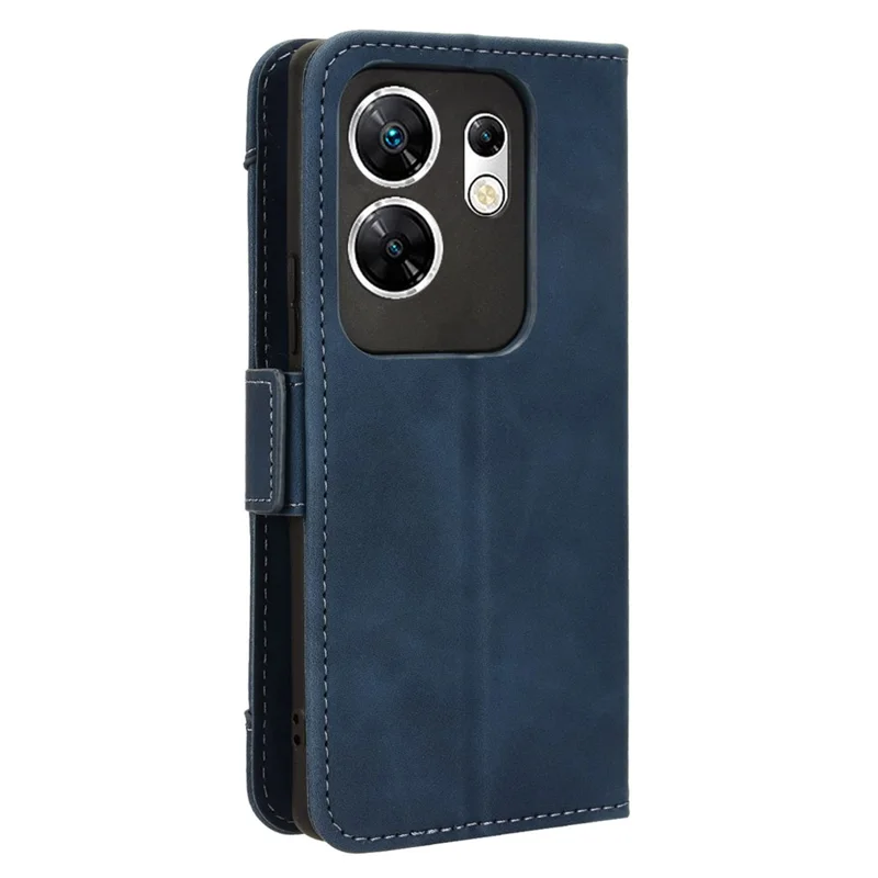 For Infinix Zero 30 4G X6731B Case Anti-Drop PU Leather Wallet Phone Cover with Multiple Card Slots - Blue