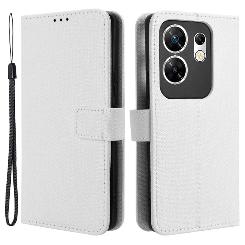 For Infinix Zero 30 4G / X6731B Case Wallet Phone Shell TPU + PU Leather Phone Cover - White