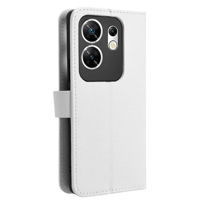 For Infinix Zero 30 4G / X6731B Case Wallet Phone Shell TPU + PU Leather Phone Cover - White