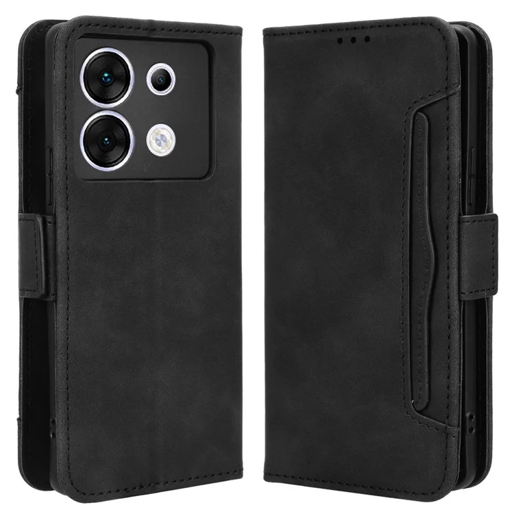 For Infinix Zero 30 5G X6731 Case Leather+TPU Scratch-Resistant Wallet Phone Cover - Black