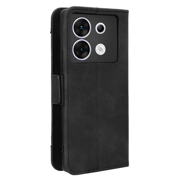 For Infinix Zero 30 5G X6731 Case Leather+TPU Scratch-Resistant Wallet Phone Cover - Black