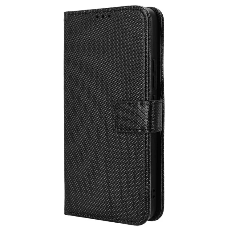 Para Xiaomi 14 Pro Case Diamond Texture PU Leather Smartphone Shell Cover Wallet - Preto