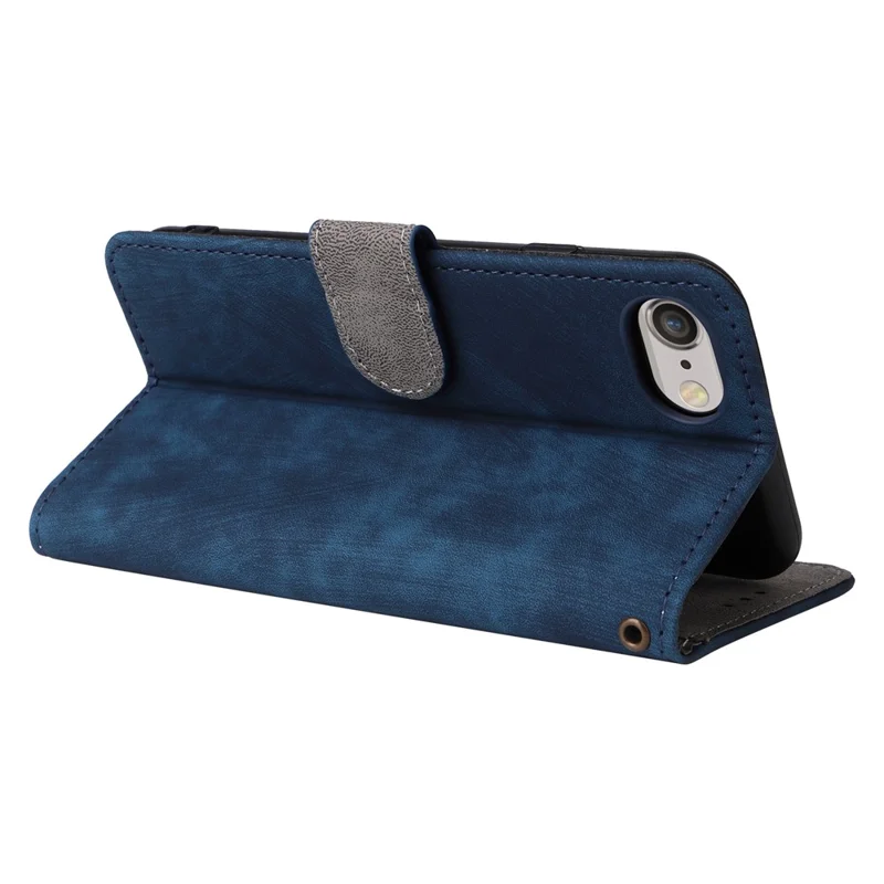 Per iPhone 6 / 6s / 7 / 8 / SE (2020) / SE (2022) Custodia Portafoglio con Blocco RFID e Cinturino - Blu