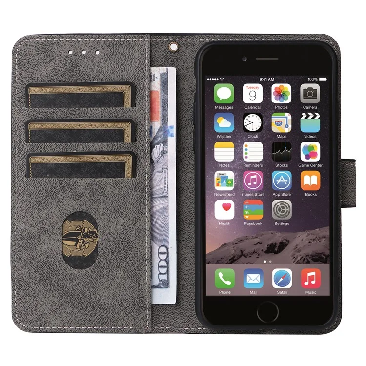 For iPhone 6 / 6s / 7 / 8 / SE (2020) / SE (2022) Case RFID Blocking Wallet Phone Cover with Strap - Green