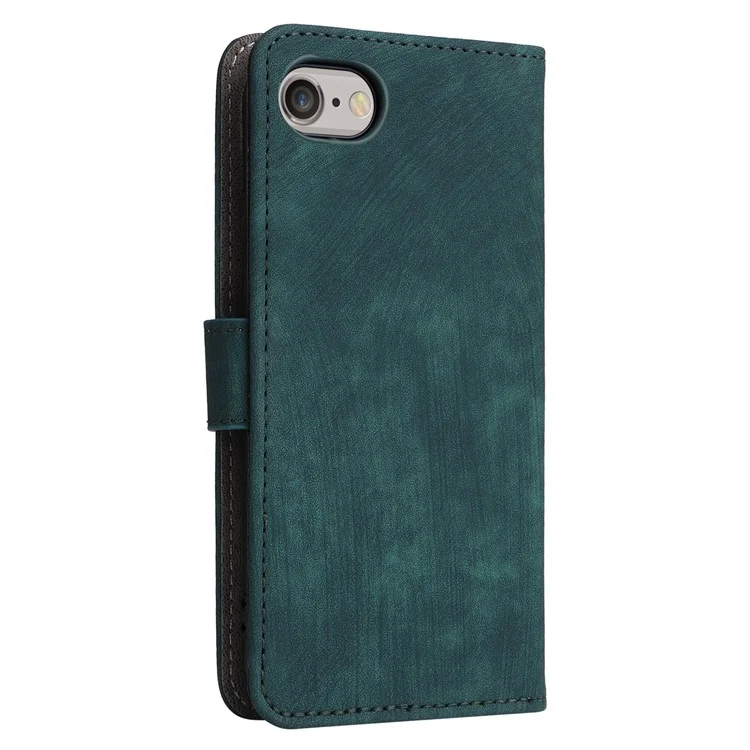 For iPhone 6 / 6s / 7 / 8 / SE (2020) / SE (2022) Case RFID Blocking Wallet Phone Cover with Strap - Green