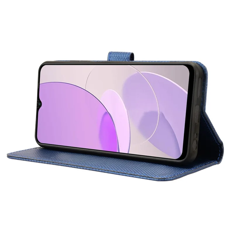 For itel S23 S665L Case PU Leather Stand Magnetic Closure Phone Cover - Blue