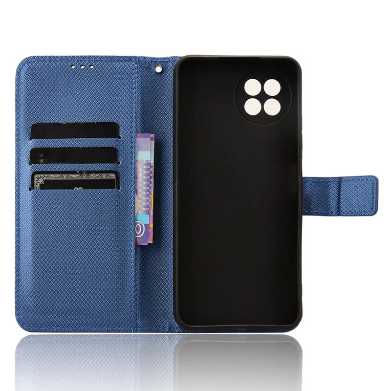 For itel S23 S665L Case PU Leather Stand Magnetic Closure Phone Cover - Blue