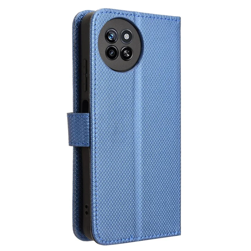 For itel S23 S665L Case PU Leather Stand Magnetic Closure Phone Cover - Blue