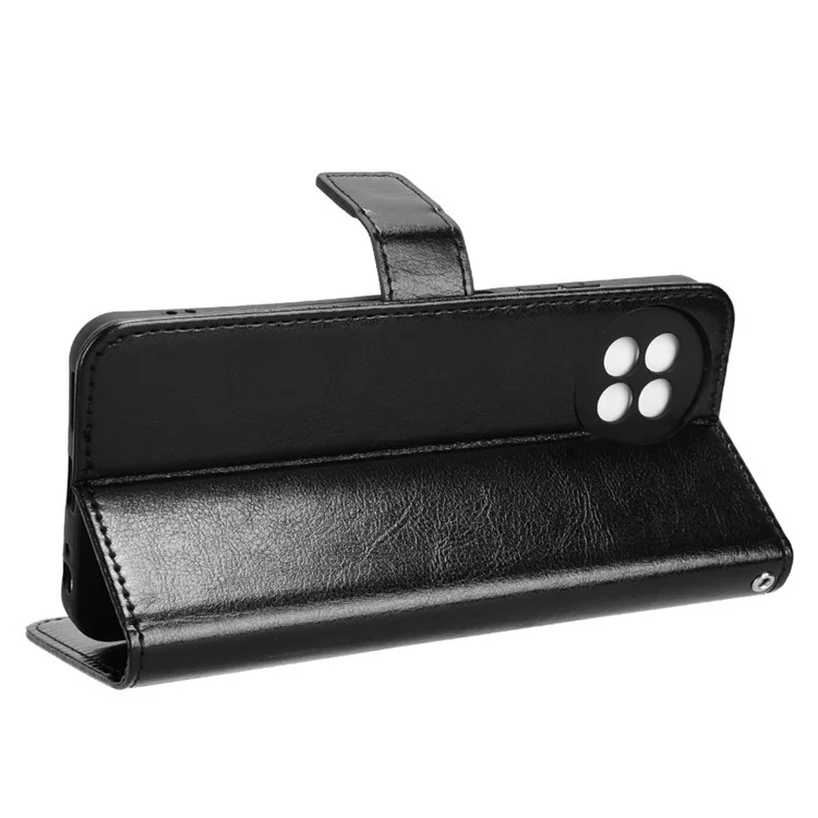 Pour le boîtier itel S23 S665L Crazy Horse Texture Leather + TPU - Noir