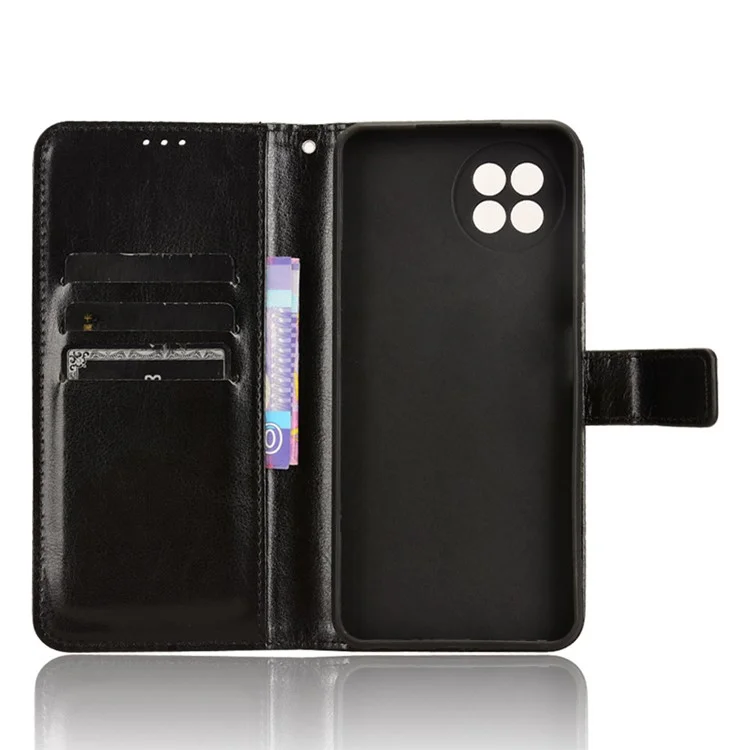 Pour le boîtier itel S23 S665L Crazy Horse Texture Leather + TPU - Noir