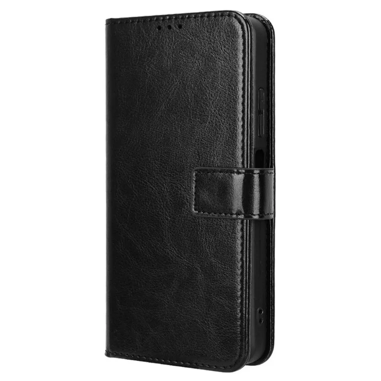 Pour le boîtier itel S23 S665L Crazy Horse Texture Leather + TPU - Noir