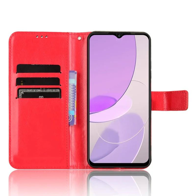Pour le cas itel S23 S665L Crazy Horse Texture Cuir + Couverture de téléphone TPU - Rouge