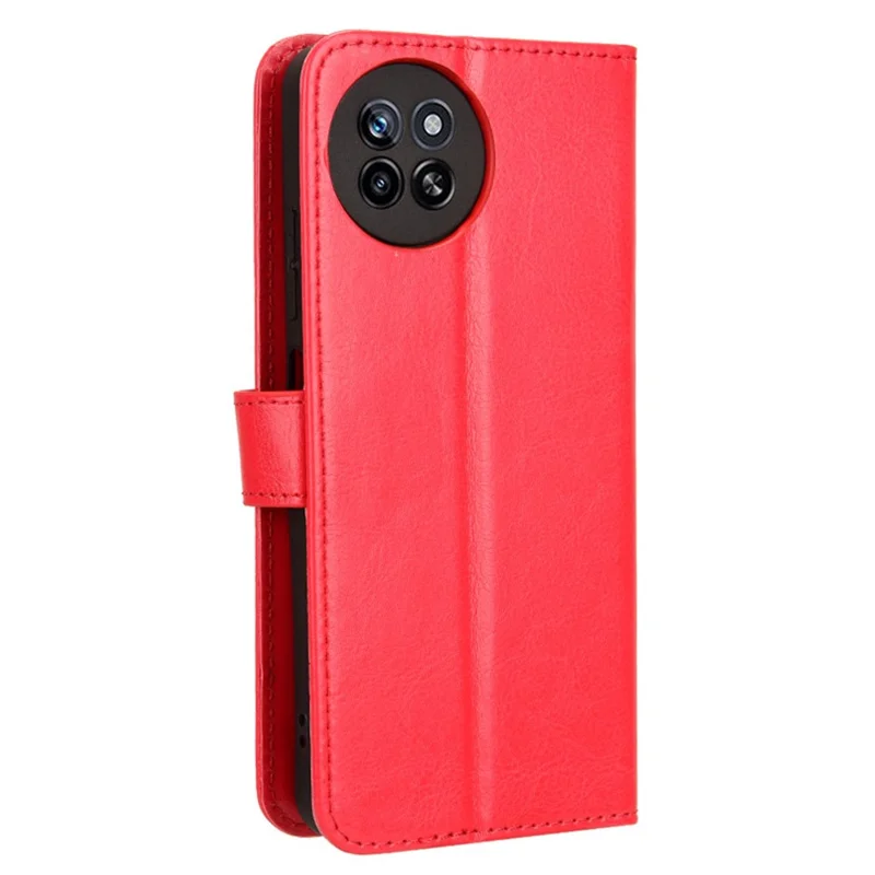 Pour le cas itel S23 S665L Crazy Horse Texture Cuir + Couverture de téléphone TPU - Rouge