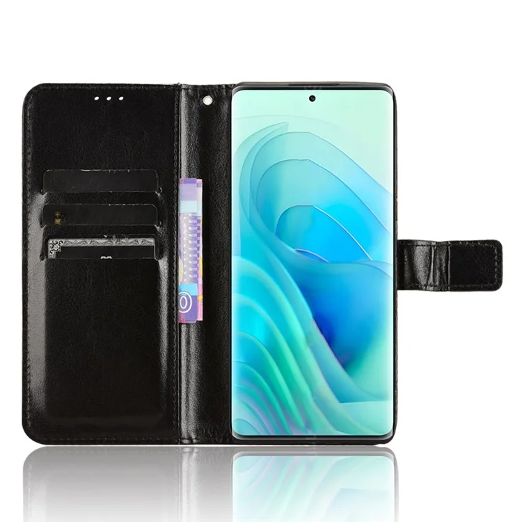 For itel S23+ S681LN Leather Case Wallet Stand Cell Phone Cover - Black