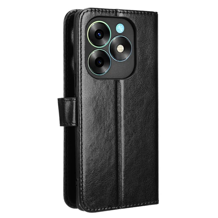 For itel S23+ S681LN Leather Case Wallet Stand Cell Phone Cover - Black
