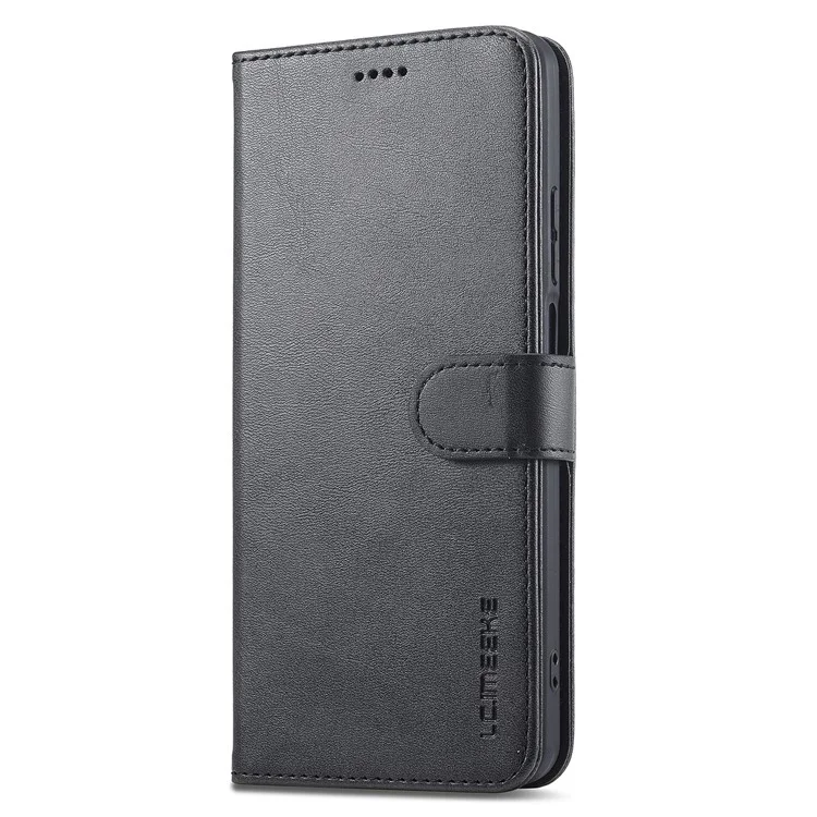 LC.IMEEKE For Realme C55 4G Leather Case Stand Wallet Phone Cover - Black