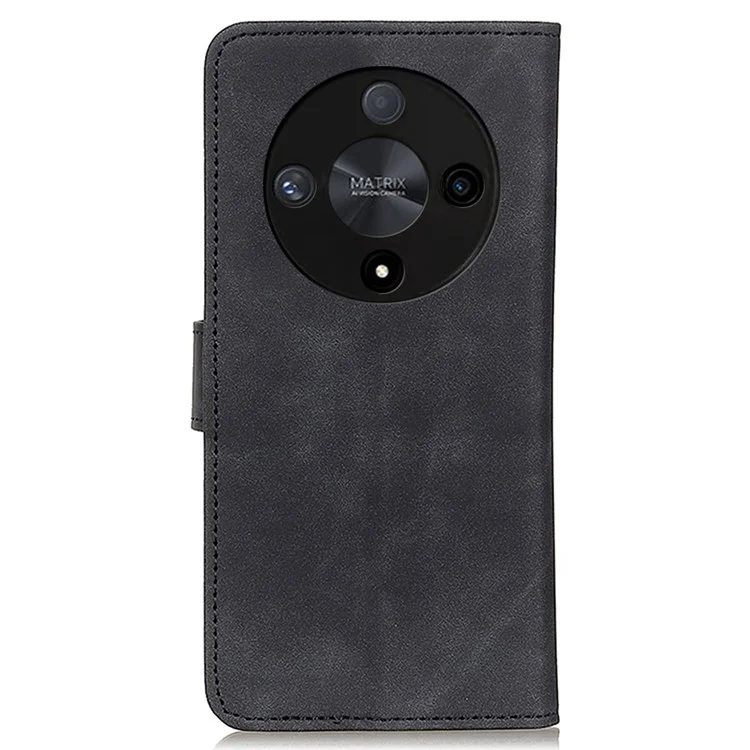 KHAZNEH For Honor X9b 5G / Magic6 Lite 5G Leather Case Wallet Retro Phone Cover - Black