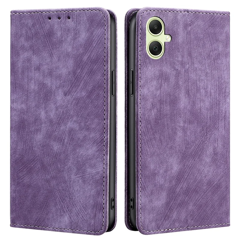 For Samsung Galaxy A05 4G Case Anti-Scratch Phone Shell RFID Blocking Wallet Leather Cell Phone Cover - Purple