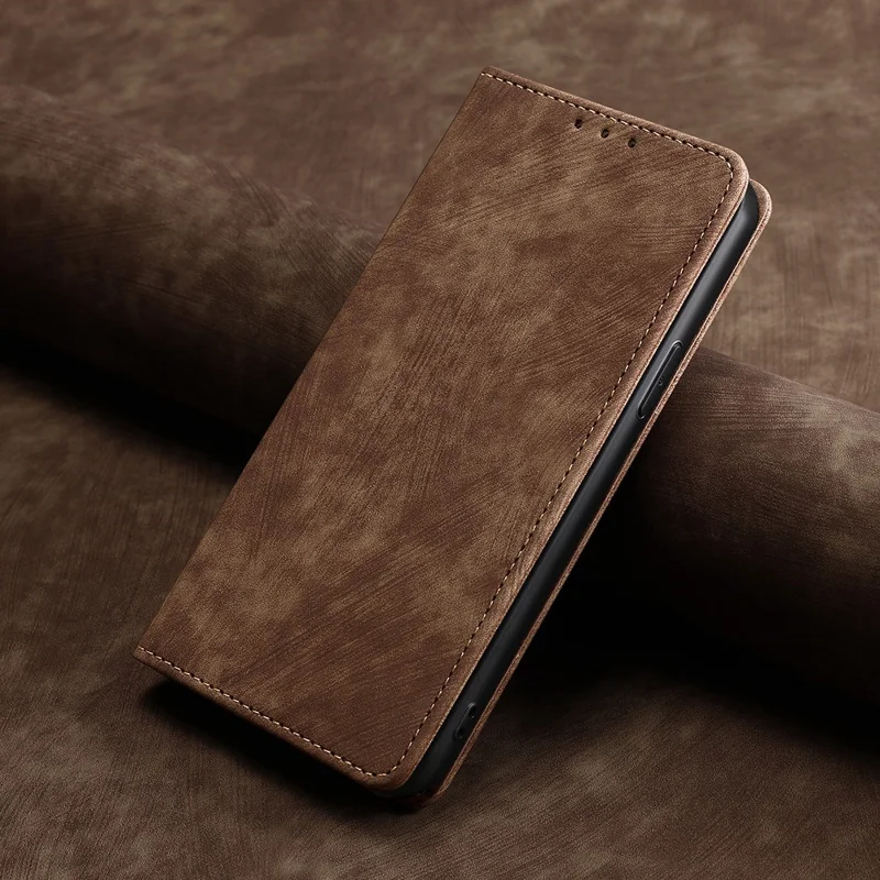 For Sony Xperia 5 V Case Shockproof Phone Shell PU Leather Wallet Cover with RFID Blocking - Brown