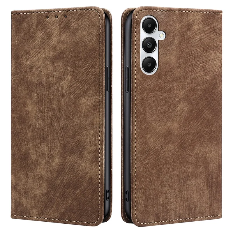 Para Samsung Galaxy A05s 4G Case PU Leather RFID Blocking Wallet Anti-Scratch Phone Cover - Brown