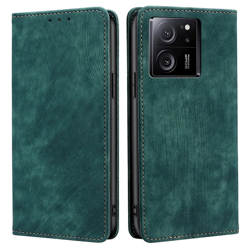 For Xiaomi Redmi K60 Ultra / 13T / 13T Pro Case RFID Blocking Phone Cover with Wallet Stand - Green