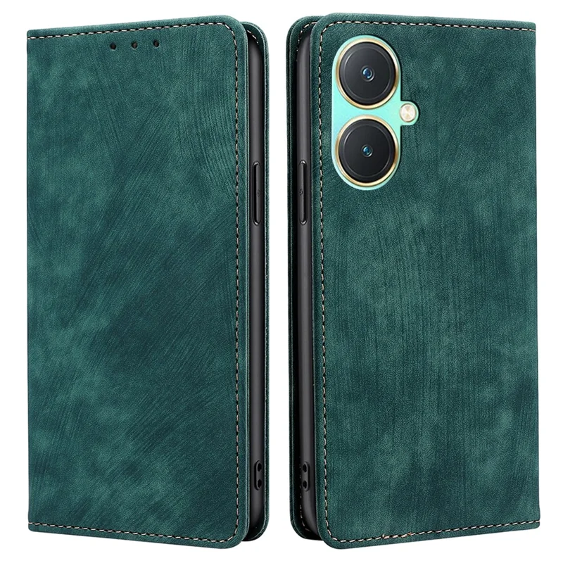 RFID Blocking Leather Cover for vivo Y27 4G Case Wallet Stand Shell - Green