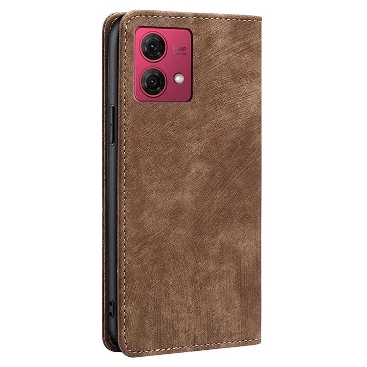 Para Motorola Moto G84 5G Case PU Leather RFID Blocking Wallet Phone Cover - Brown