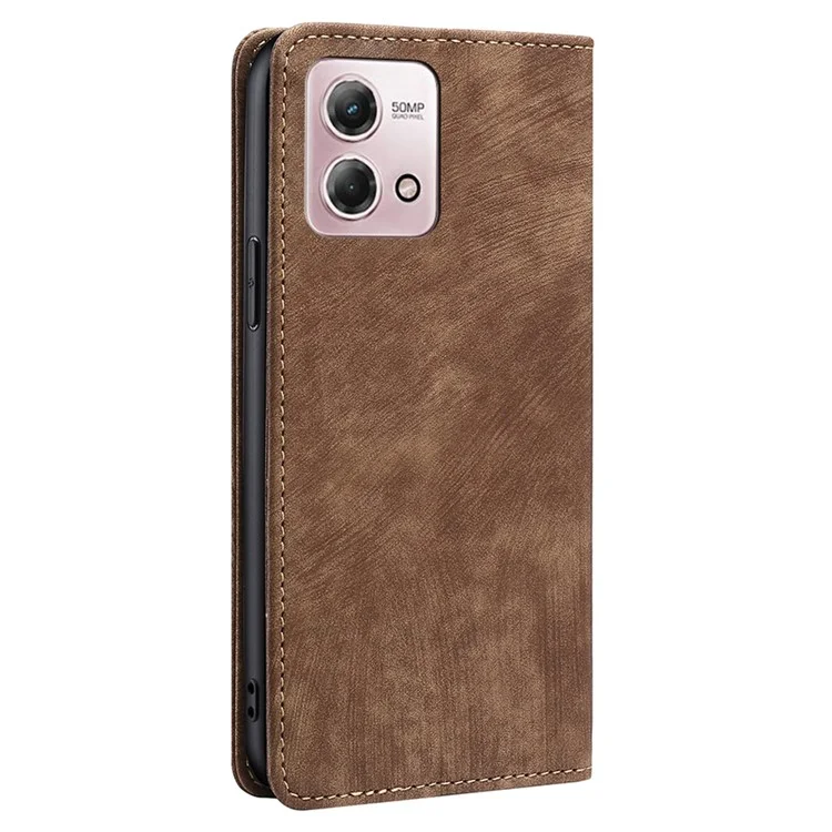For Motorola Moto G Stylus (2023) Case RFID Blocking PU Leather Flip Phone Cover - Brown