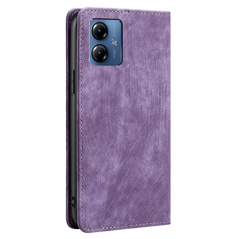Phone Cover for Motorola Moto G14 4G Case PU Leather RFID Blocking Wallet - Purple