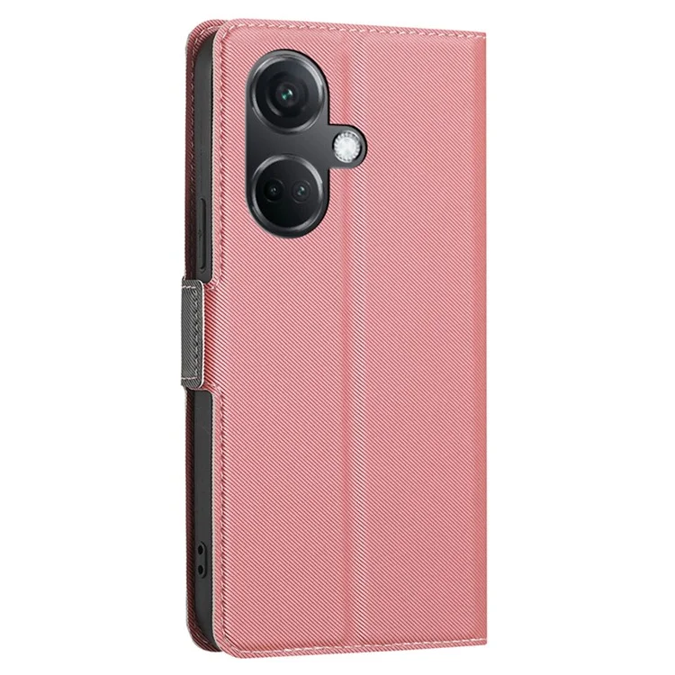 Для OnePlus Nord CE3 5G Кейс PU Leather Twill Texture Magnetic Closure Phone Cover - Розовый