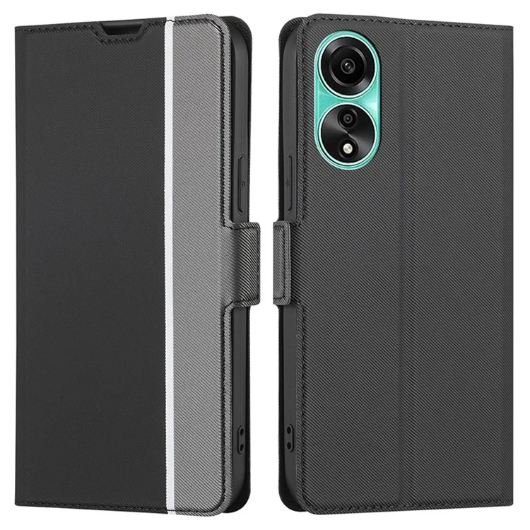 Per Oppo A78 4G Case PU Leather Card Slots Stand Phone Cover - Nero
