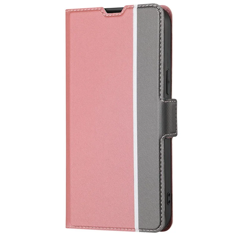 For Sony Xperia 5 V PU Leather Phone Case Twill Texture Phone Shell Stand Ultra-thin Cover - Pink