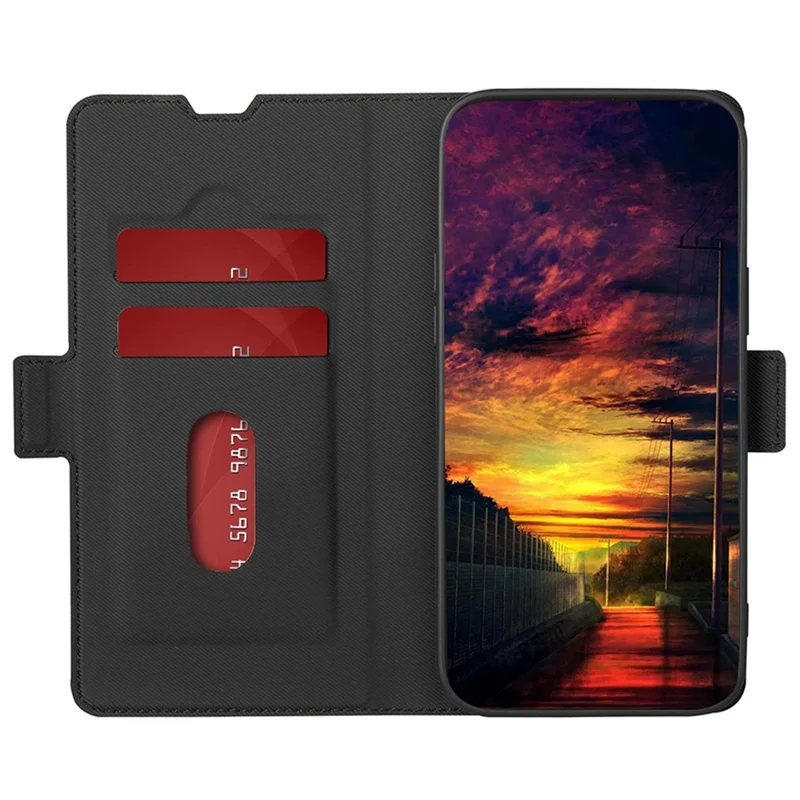 For Infinix GT 10 Pro 5G Case PU Leather Flip Folio Shockproof Cover with Card Holder - Black