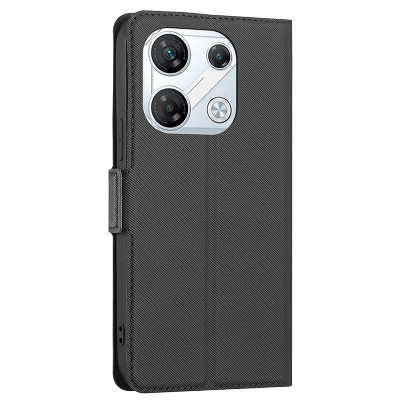 For Infinix GT 10 Pro 5G Case PU Leather Flip Folio Shockproof Cover with Card Holder - Black