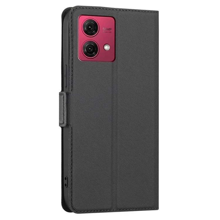 For Motorola Moto G84 5G Case PU Leather Flip Folio Phone Cover - Black