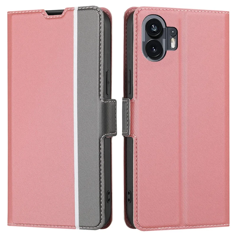 Funda para Nothing Phone (2) de piel sintética con protección anti golpes y cuerpo completo - Rosa