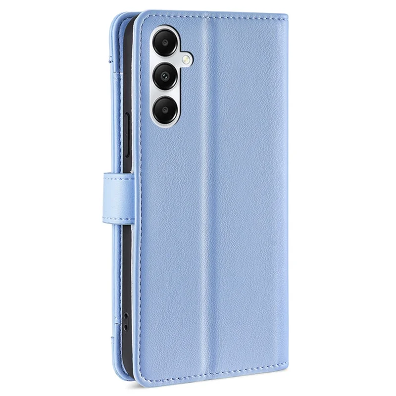 For Samsung Galaxy A05s 4G Case Zipper Pocket Wallet PU Leather Phone Cover with 2 Straps - Blue