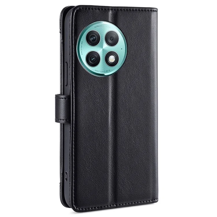 For OnePlus Ace 2 Pro 5G Case Zipper Pocket PU Leather Wallet Phone Cover with 2 Straps - Black