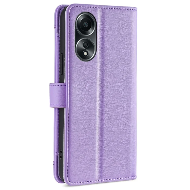 Per Oppo A58 4G Case Wallet Stand PU Leather Shockproof Phone Cover con 2 cinte - Viola