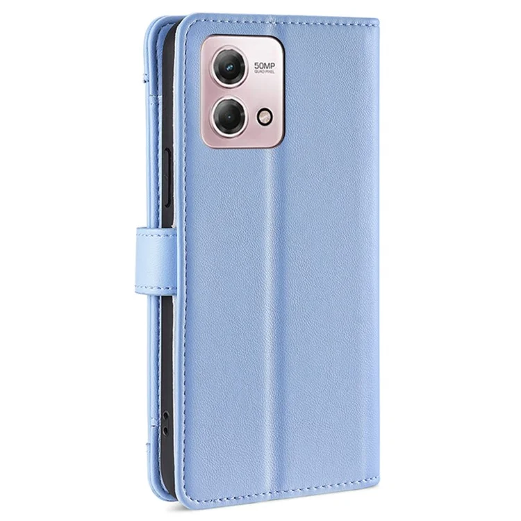 Para Motorola Moto G Stylus (2023) Capa Bolso com Zíper Capa de Telefone de Couro com 2 Alças - Azul