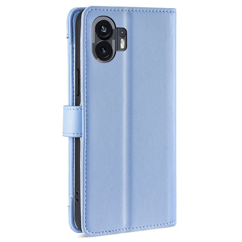 For Nothing Phone (2) Case Zipper Pocket Leather Wallet Phone Cover with 2 Straps - Blue