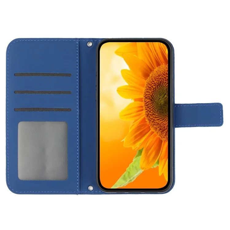 HT04 Чехол для Xiaomi 14 Pro с кожаным покрытием и ремешком - Сапфир