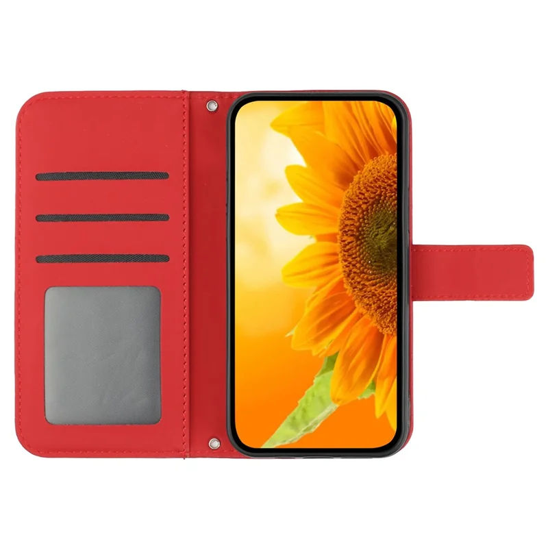 HT04 For Xiaomi 14 Pro Case Skin-touch Wallet Stand Leather Cover with Shoulder Strap - Rojo