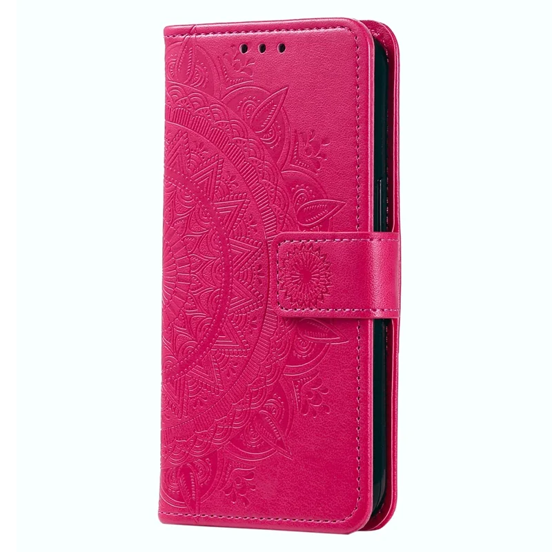 For Xiaomi 14 Pro Case Mandala Flower Imprinted Leather Phone Wallet Cover with Stand - Rose