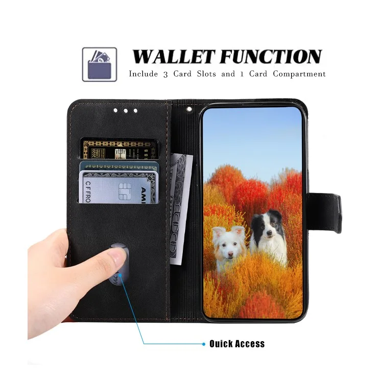 TTUDRCH Estilo 004 para Xiaomi 14 Pro Estuche RFID Blocking Wallet Stand Phone Cover - Negro
