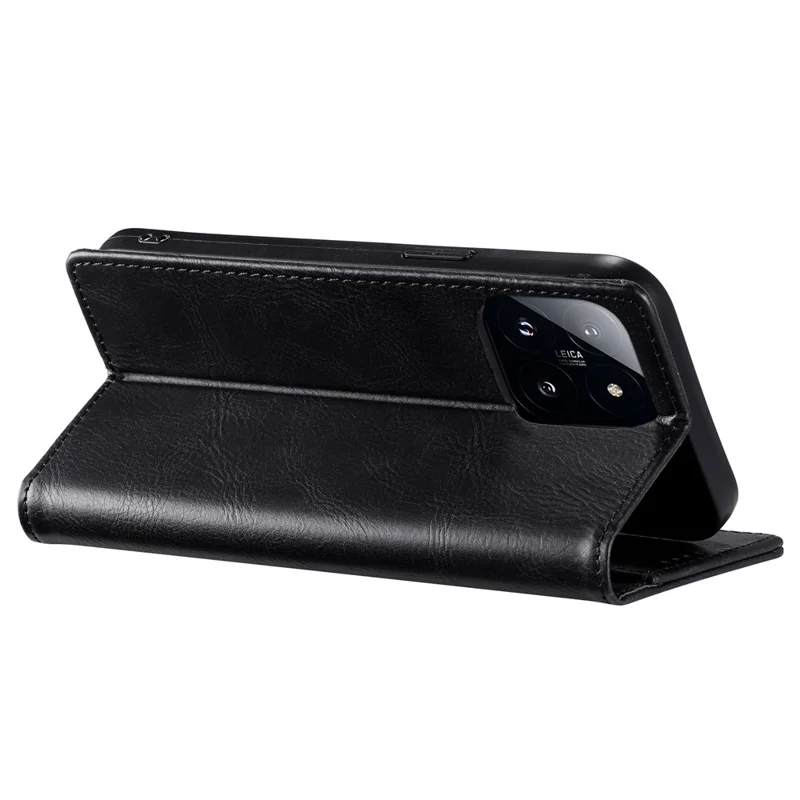 TTUDRCH Style 007 For Xiaomi 14 Case Magnetic Auto Closing Leather Phone Cover - Black